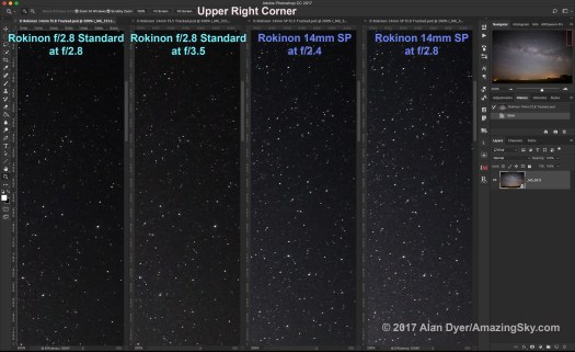14mm Rokinons Aberrations (Upper R Corner)