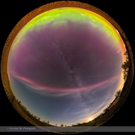 "Steve," the Strange Auroral Arc (Spherical Fish-Eye Projection)