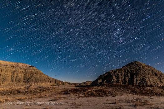Orion Rising Star Trails at Dinosaur Park