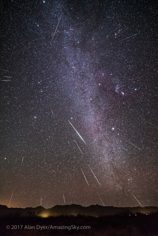 Geminid Meteor Shower in the Winter Milky Way