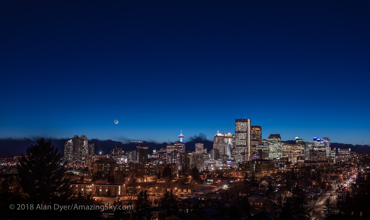 Crresent Moon over Calgary