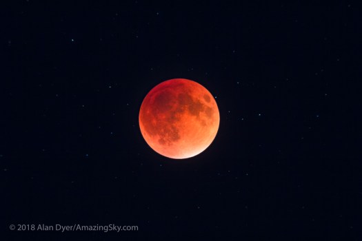 Lunar Eclipse Closeup with Stars