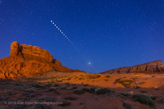Lunar Eclipse Sequence from Monument Valley