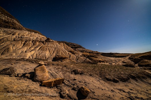 Jupiter Rising over Red Deer River Badlands