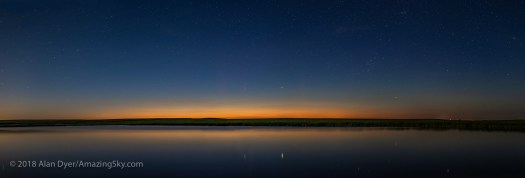 Solstice Twilight Panorama over Prairie Pond