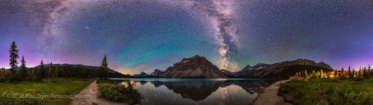 Bow Lake by Night Panorama