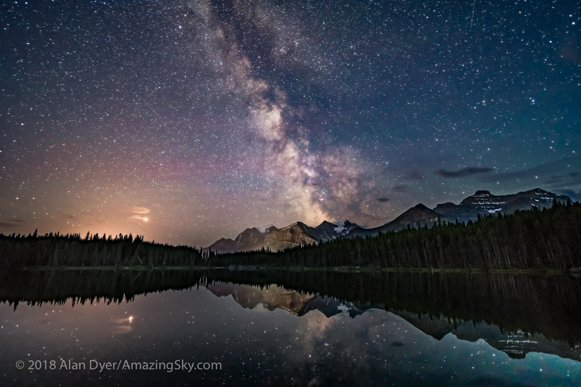 Mars and the Milky Way at Herbert Lake