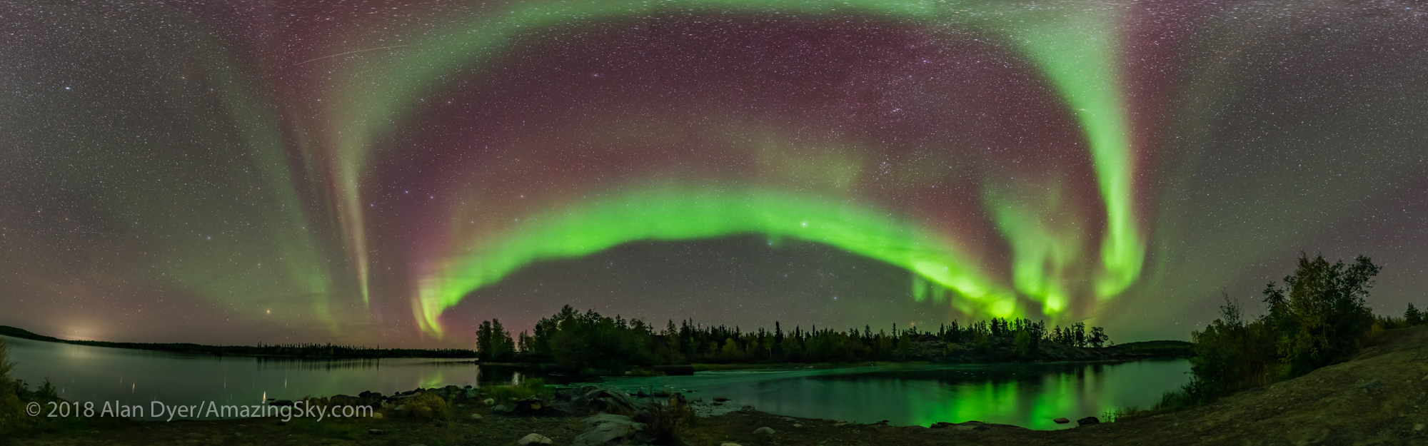 Aurora Panorama at Tibbit Lake #2