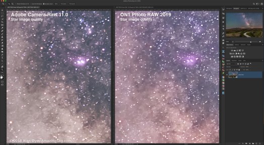 ON1 &amp; ACR Star Image Comparison