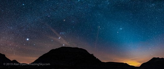 The Winter Stars and Zodiacal Light at Dinosaur Park