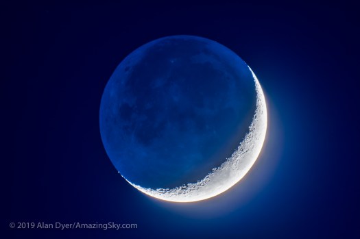 Four-Day-Old Moon with Earthshine