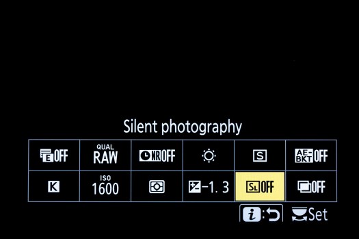 Z6 Menu - Silent Shooting