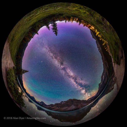 Bow Lake by Night Panorama (Spherical)