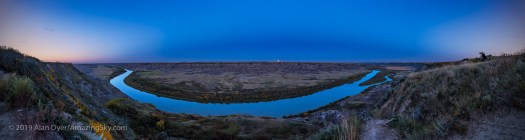 Harvest Moon Rising over the Red Deer River