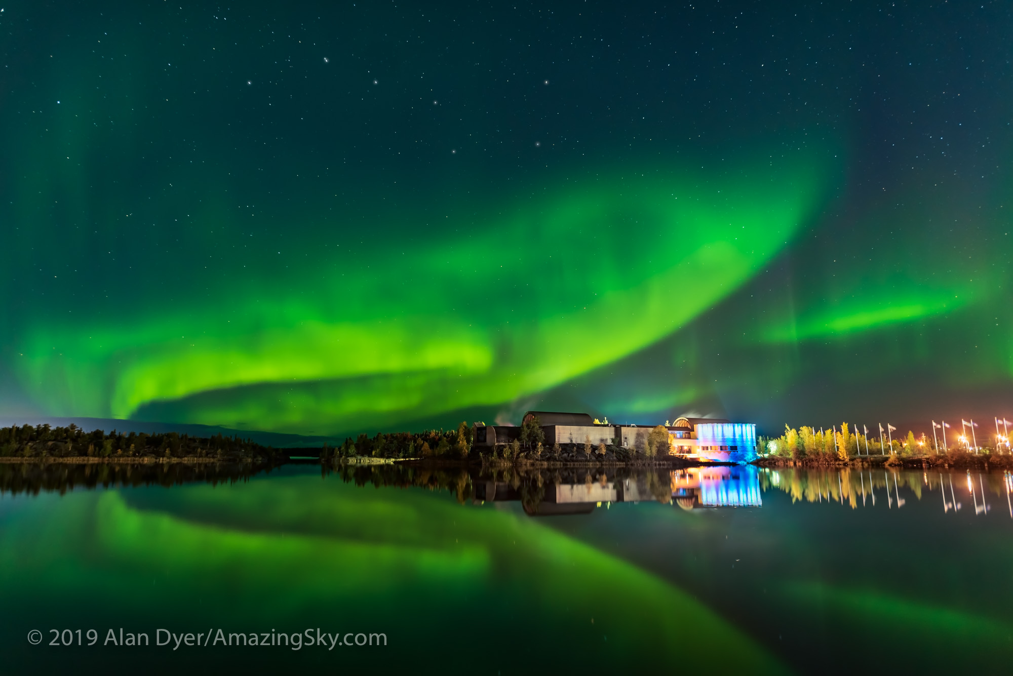 Aurora over Prince of Wales Museum, Yellowknife