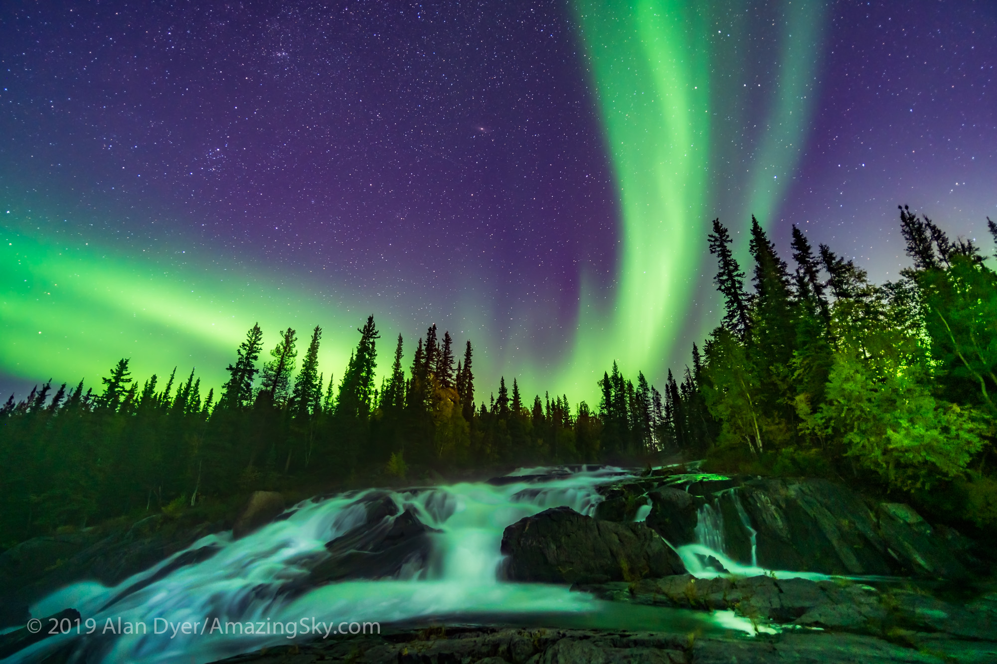 Aurora over Cameron River Ramparts