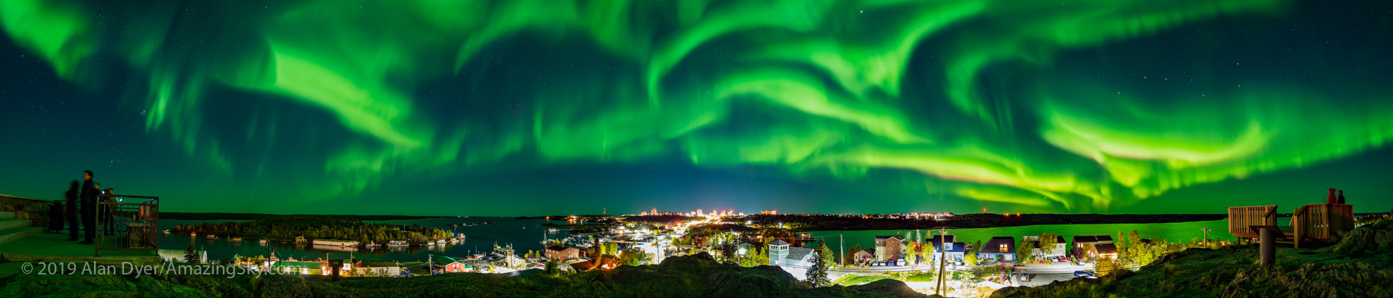 Panorama of the Aurora Dancing over Yellowknife