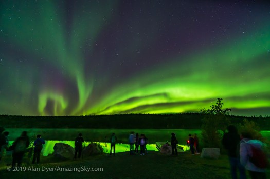 Aurora Tourists at Madeline Lake