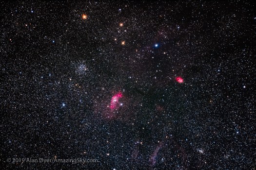 Messier 52 and the Bubble Nebula (Traveler and EOS Ra)