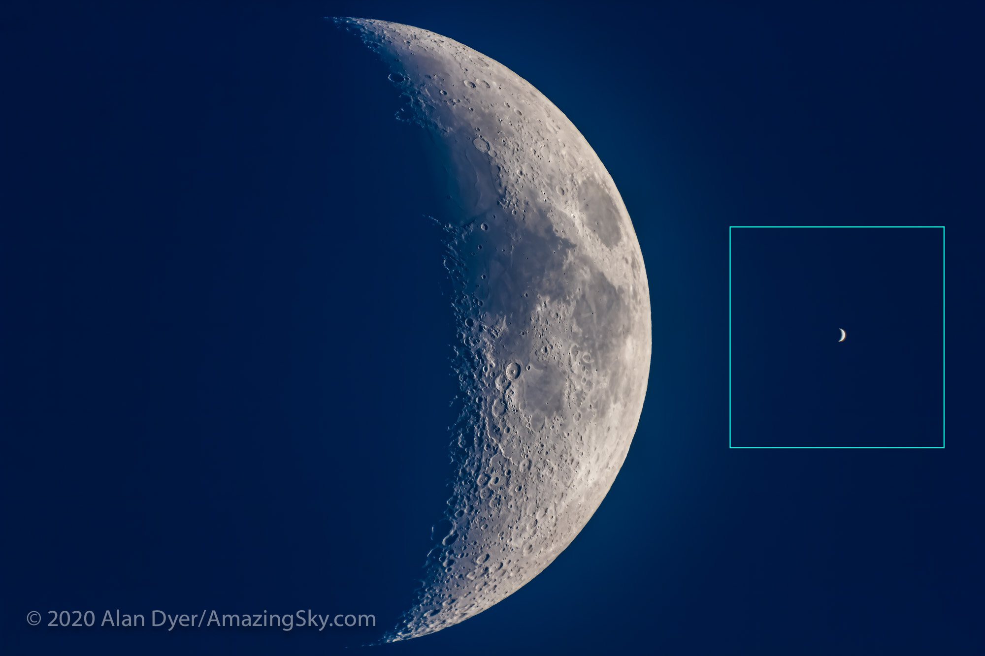 Moon and Venus Crescents Compared