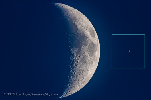 Moon and Venus Crescents Compared